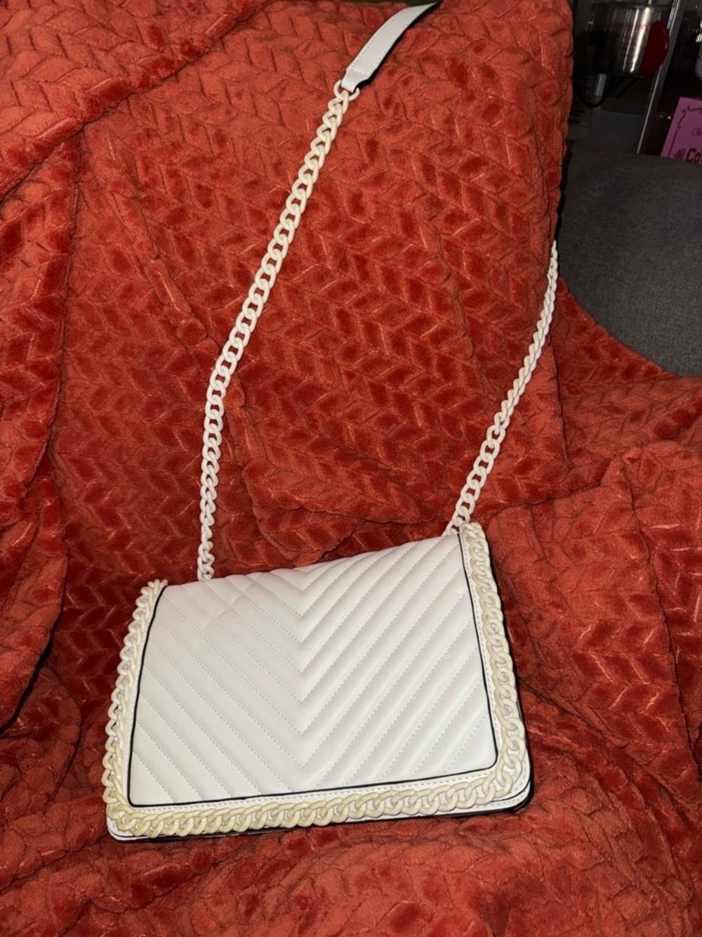 ALDO Greenwald Crossbody — Chic Quilted White (Never Used!)